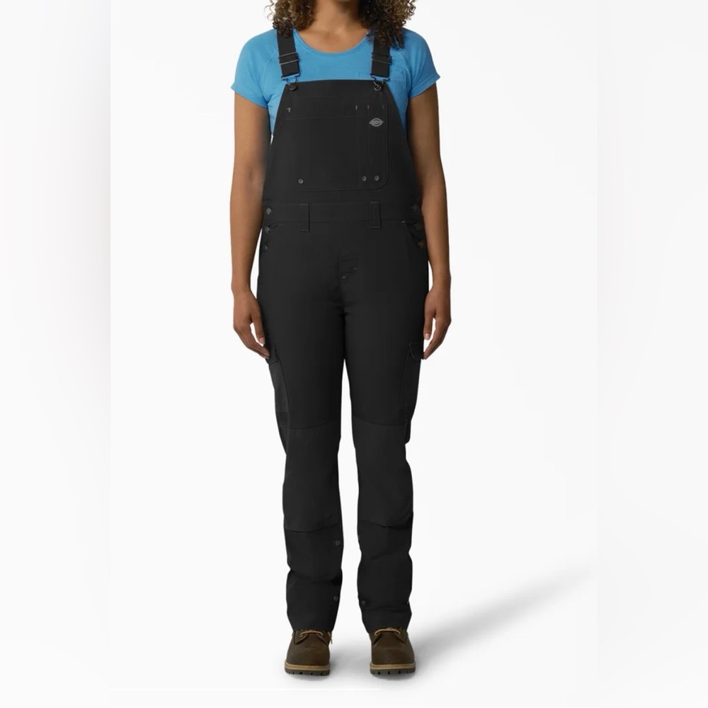 Dickies Women's Black Work Overalls with Utility Pockets